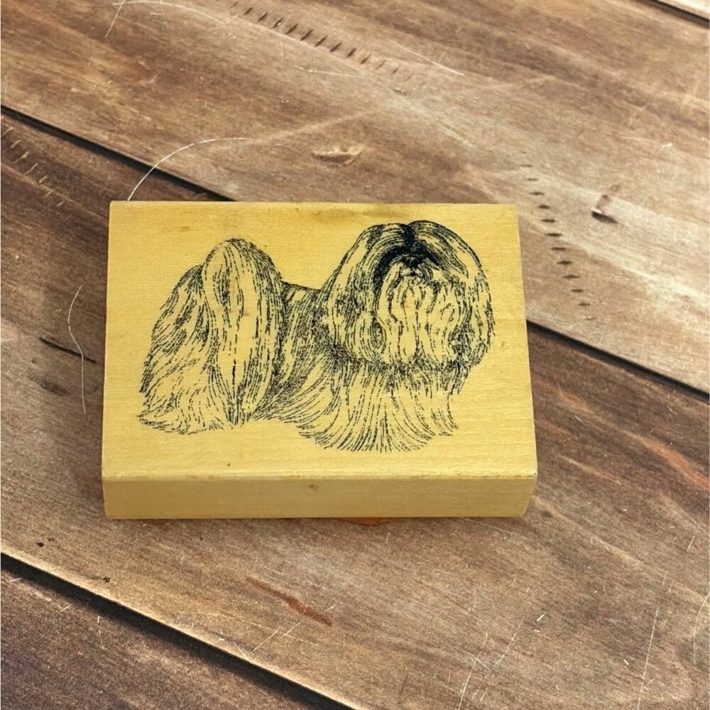 STAMP GALLERY 24014 LHASA APSO WOOD MOUNTED RUBBER STAMP